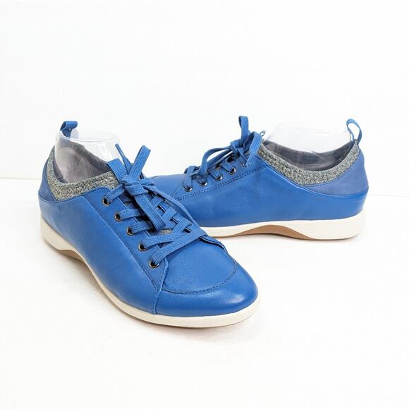 SAVA Sneakers Womens 8.5 9 Wide 39 Blue Leather Soft Walk Haven Lace Up Comfort - Picture 1 of 15